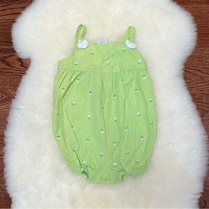 Gymboree embroidered green bubble romper. 12-18